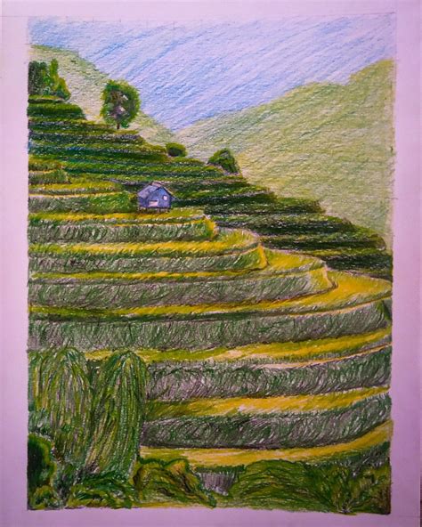 simple palayan drawing|Banaue Rice Terraces Drawing .